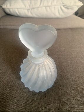 Frosted Pale Blue Swirl Glass EMPTY 6” Perfume Bottle Summit Vintage Collection